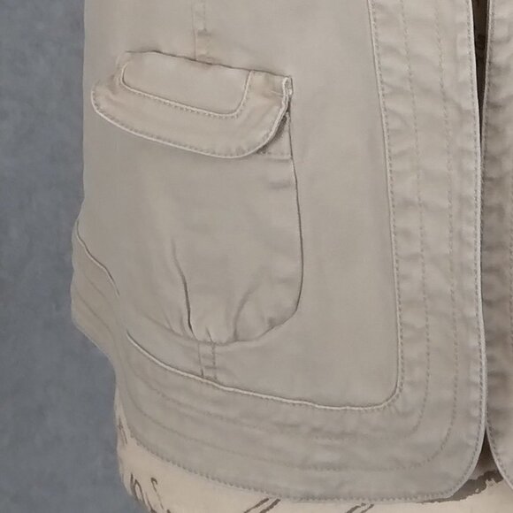 Chico’s | Cotton Khaki Vest Open Front | Size L (12) - Picture 3 of 8